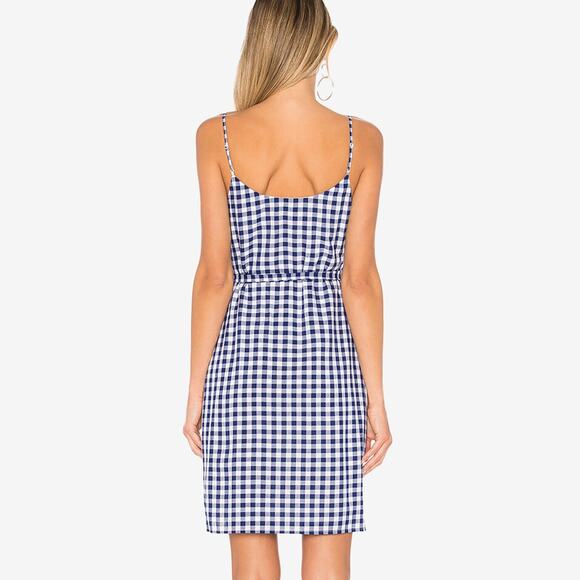 L’Academie The Martin Dress Small Blue Gingham Wrap Mini Girlcore Picnic Summer - Picture 4 of 10